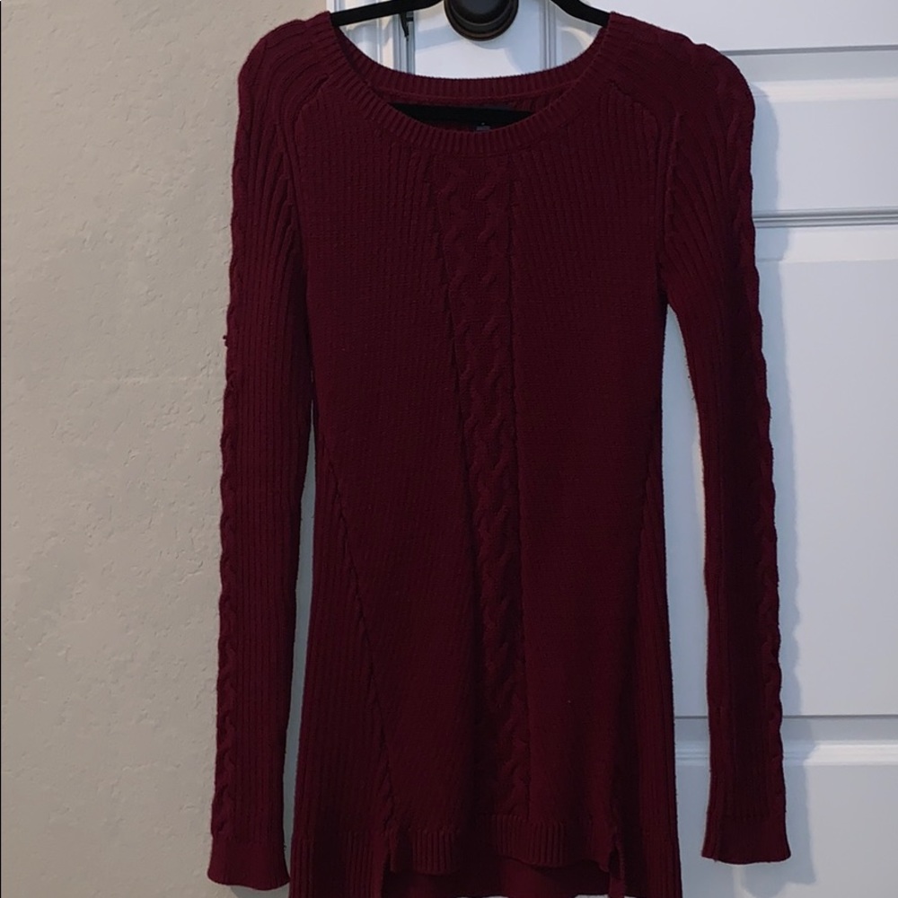 maroon sweater dress